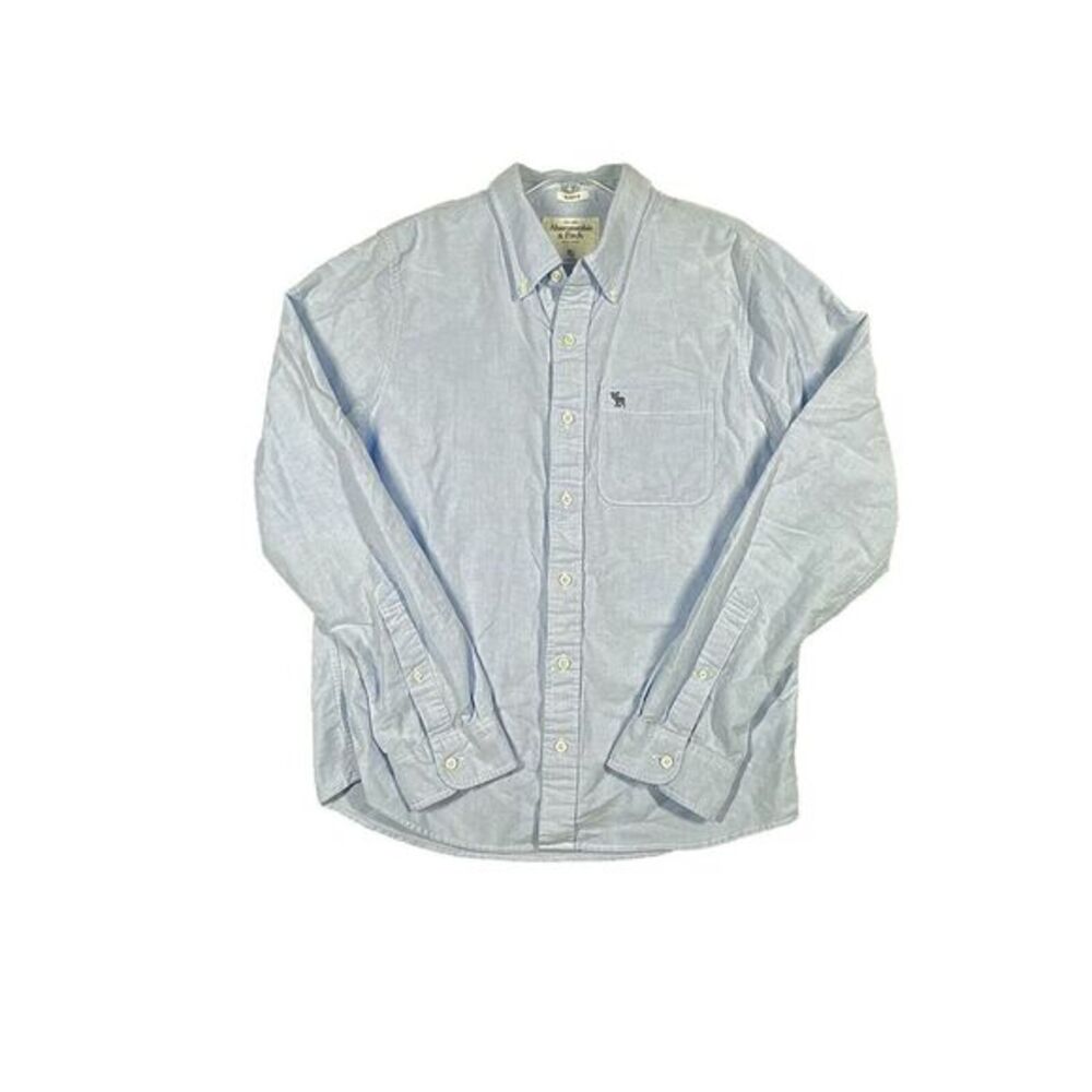 Abercrombie & Fitch Muscle Shirt Mens XL Blue Button Down Long Sleeve A&F